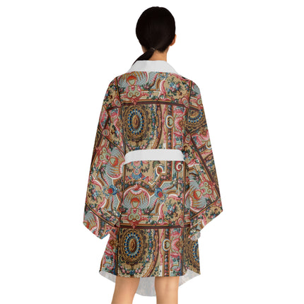 L'Ornement Polychrome by Albert Racine Long Sleeve Kimono Robe (AOP)