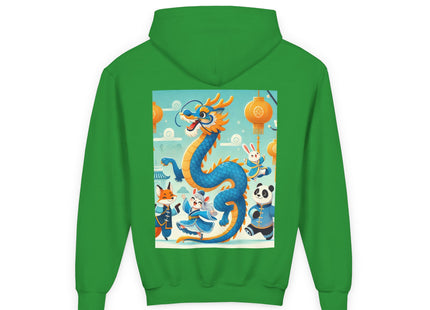 Blue & Gold Dragon Festival Parade Youth Heavy Blend Hooded Sweatshirt