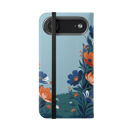 🌺🎩 The Lady Of The Grand Flower Garden Flip Case – Art Deco Floral Fantasy