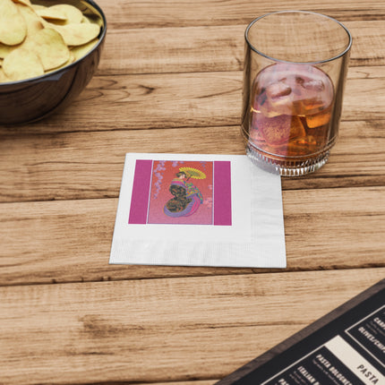Enchanting Geisha White Coined Napkins