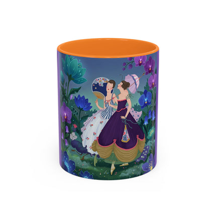 The Ladies Of The Moonlit Garden Colorful Mugs – Art Deco Floral Elegance