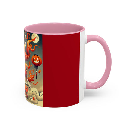 Jack-O’-Lantern Drums & The Kabuki Rabbit Colorful Mugs (11oz, 15oz)