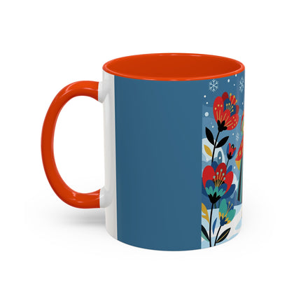 ❤️❄️ The Winter Heart Messenger Colorful Mug – Art Deco Snow Garden Fantasy