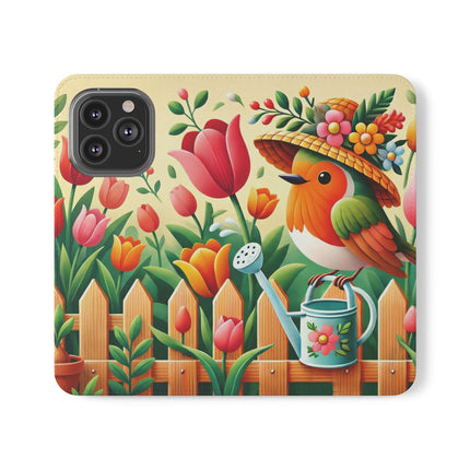 🌷🐦 The Little Garden Tender Flip Case – Sunshine, Care & Storybook Charm