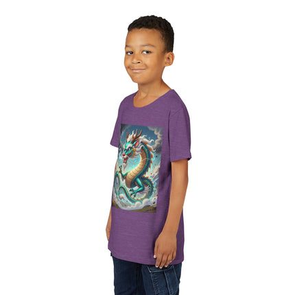 Tibetan Dragon in Battle Youth Short Sleeve Tee