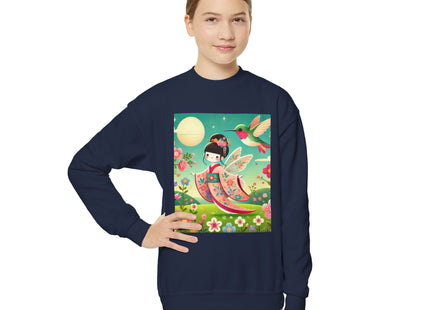 Geisha Fairy and the Hummingbird Blossom Youth Crewneck Sweatshirt