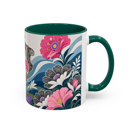 🌸🎀 The Pink Lace Garden Promenade Colorful Mug – Art Deco Fashion Elegance