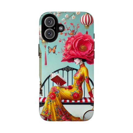 Reading In A Painted Garden Phone Cases