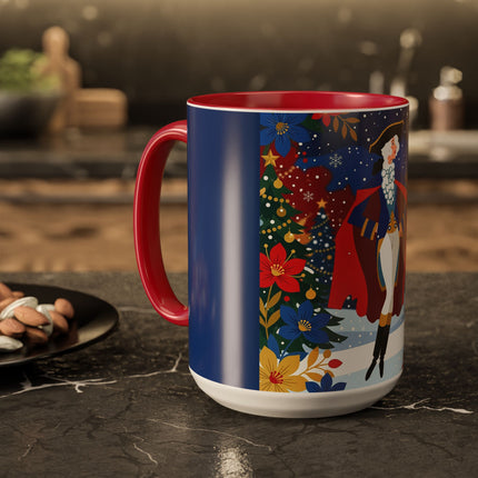 🎭❄️ The Christmas Masquerade Lady Colorful Mug – Art Deco Holiday Fantasy