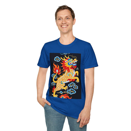 🐅🔥 The Golden Fire Tiger Softstyle T-Shirt – Celestial Flames & Eastern Fantasy