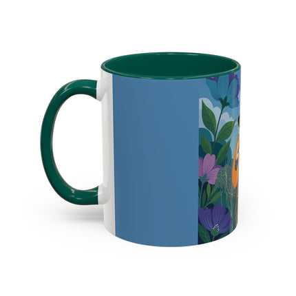 The Lady And The Sea Breeze Colorful Mugs – Art Deco Coastal Serenity