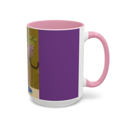 Wisteria Elegance Colorful Mug (11oz, 15oz) – Floral Beauty, Kimono Art & Timeless Grace