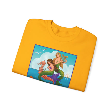 Three Mermaids with Strings of Pearls by Carlo Chiostri Heavy Blend™ Crewneck Sweatshirt
