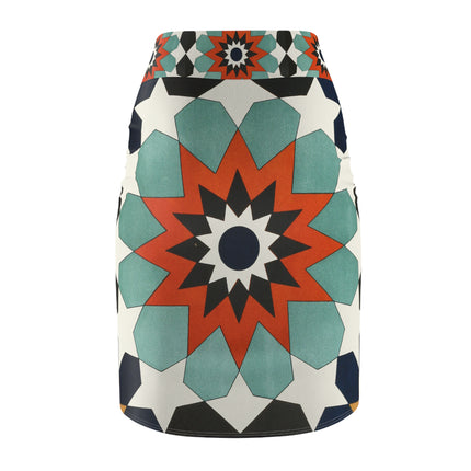 Ornamental Tiles (Pl. 4) from the Afghan Boundary Commission Women's Pencil Skirt (AOP)