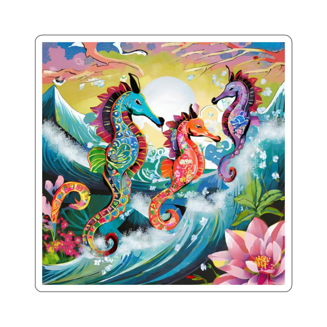 Seahorse Symphony Kiss-Cut Stickers (4 Sizes)