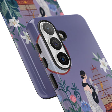 🌸🐦 The Lady Of The Garden Birdcage Phone Case – Art Deco Floral Elegance