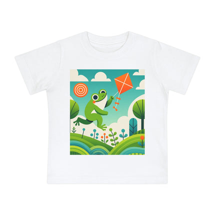 Young Frog’s Kite Adventure Baby T-Shirt – A Sky Full of Play