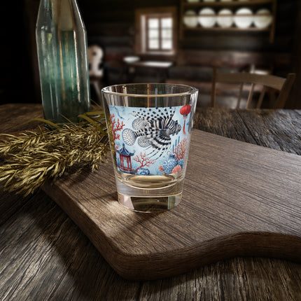 Lionfish & Lantern Shot Glass – Mystical Ocean & Asian Harmony