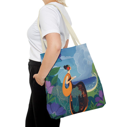 🌊🌺 The Lady Of The Seaside Garden Tote Bag – Art Deco Coastal Fantasy
