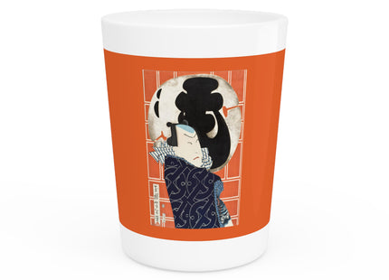 The Actor Bandō Hikosaburō V and the Mo troupe by Tsukioka Yoshitoshi Ceramic Shot Glass