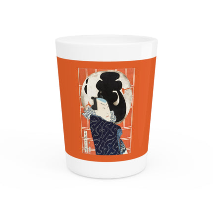 The Actor Bandō Hikosaburō V and the Mo troupe by Tsukioka Yoshitoshi Ceramic Shot Glass