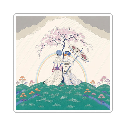 🌈☂️ Beneath The Rainbow Tree Kiss-Cut Stickers – Art Deco Spring Fantasy