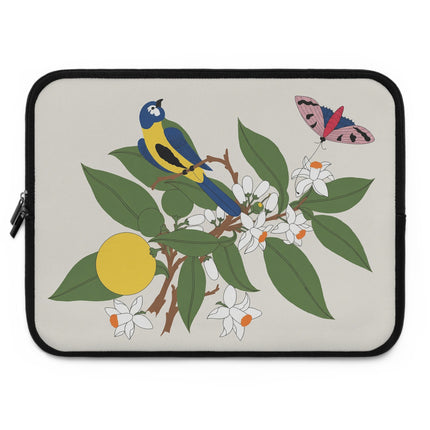 🐦🌷 Woodpecker & Tulip Laptop Sleeve – Vibrant Energy & Cheerful Charm