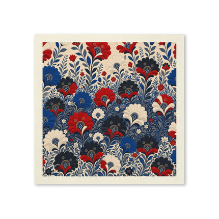 🌺💙 The Royal Crimson And Sapphire Flower Garden Napkins – Elegant Botanical Floral Art