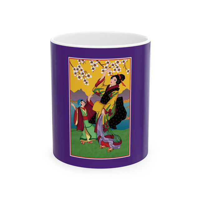 Harmony in Motion: A Dance beneath the Cherry Blossoms by Sofia Chiostri Ceramic Mug 11oz
