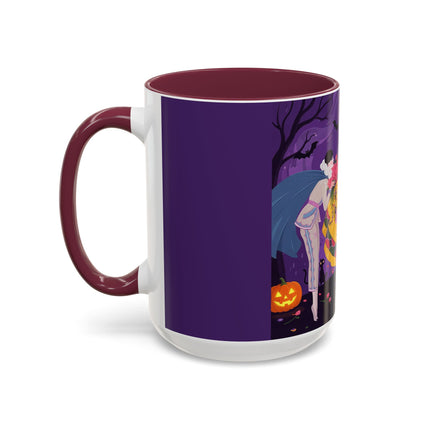 🎭🌹 The Harlequin Rose Masquerade Colorful Mug – Theatrical Halloween Romance