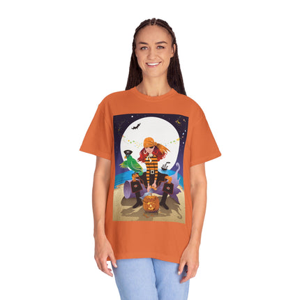 Moonlit Pirate Halloween Unisex Garment-Dyed T-shirt