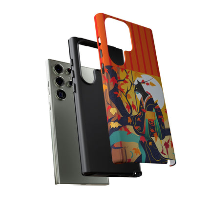 Black Cat in Kimono Phone Cases