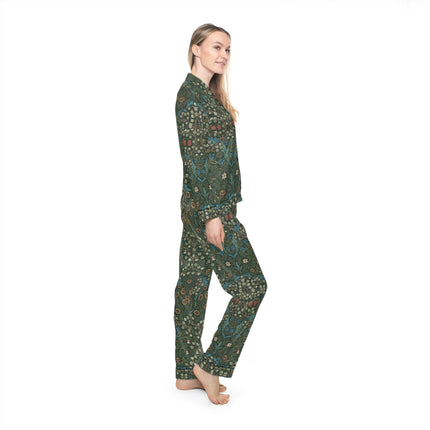 Blackthorn by William Morris Women's Satin Pajamas (AOP)
