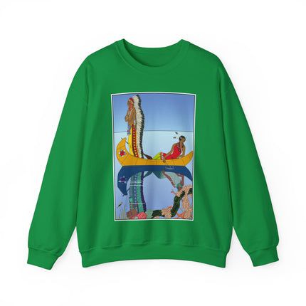 Le long du Missouri (Indian couple on the Missouri River) by George Barbier Heavy Blend™ Crewneck Sweatshirt