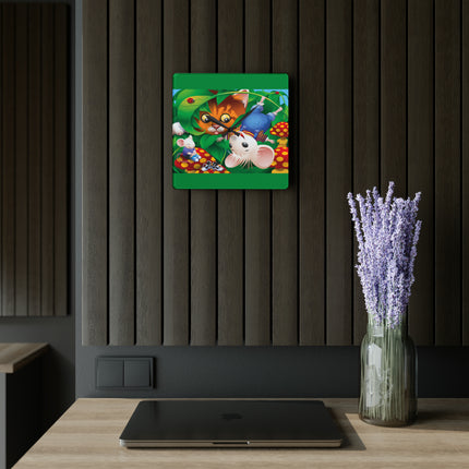 Whimsical Adventure Acrylic Wall Clock, Round and Square