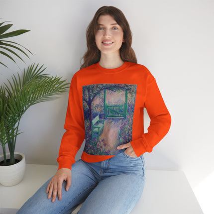 The Artist’s Garden (The Green Chair) by Theodore Earl Butler Heavy Blend™ Crewneck Sweatshirt