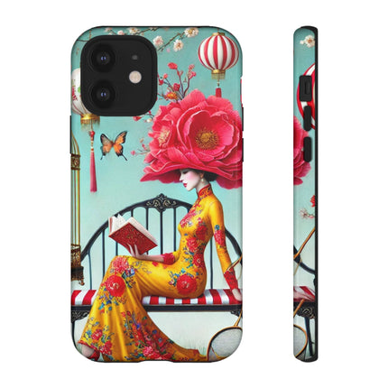 Reading In A Painted Garden Phone Cases