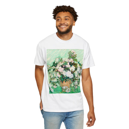 Roses by Vincent Van Gogh Unisex Garment-Dyed T-shirt