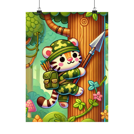 🐅🌿 Stealthy Stripes Matte Vertical Poster – Jungle Adventure & Fearless Spirit