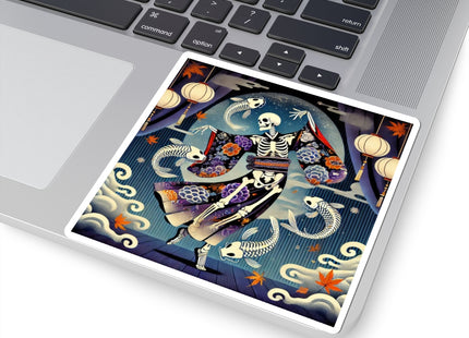Skeleton Kabuki Performer Kiss-Cut Stickers (4 Sizes)
