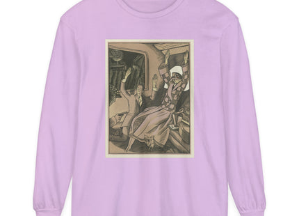 L’Attentat by Fernand Siméon Garment-dyed Long Sleeve T-Shirt