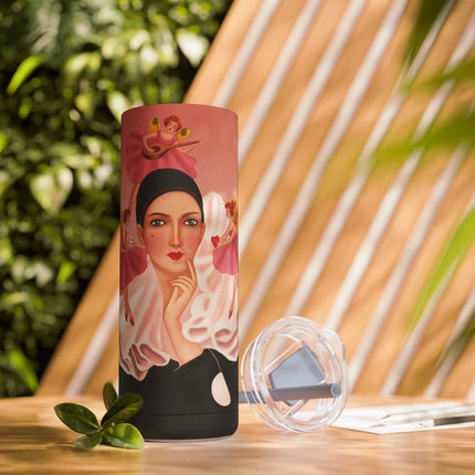 Pierrot & Fairies Dressed in Pink by Sofia Chiostri Skinny Matte Tumbler, 20oz