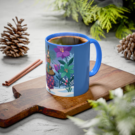 🌹❄️ The Holly Rose Of Winter Colorful Mug – Art Deco Christmas Garden