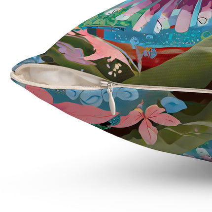 A Colorful Raptor Spun Polyester Square Pillow