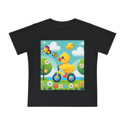 Duckling Riding a Bike Baby T-Shirt – A Joyful Little Ride