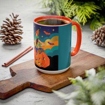 🌙🎃 The Witch Of Crescent Moon Pumpkin Colorful Mug – Colorful Halloween Charm