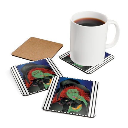 Mirror, Mirror A Witch's Touch Corkwood Coaster Set