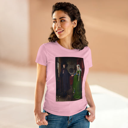 Arnolfini Portrait by Jan Van Eyck Women's Midweight Cotton Tee