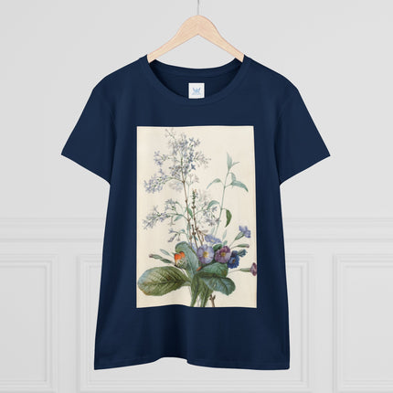 A Bouquet of Flowers with Insects by Pierre Joseph Redouté Women's Midweight Cotton Tee