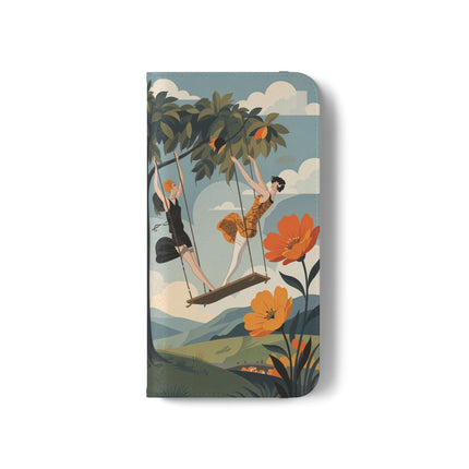 🌳🌺 The Ladies Of The Garden Swing Flip Case – Art Deco Floral Adventure